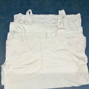 5 ladies White Tank Tops